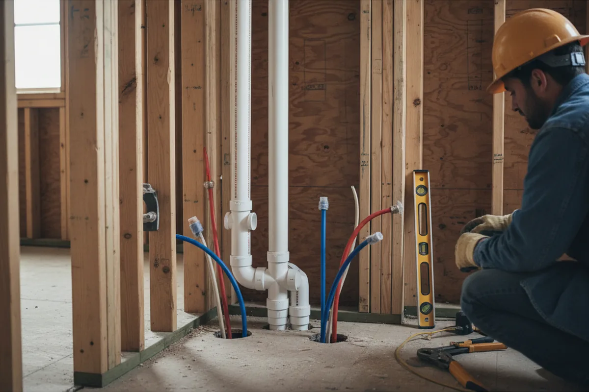 Drain and supply rough-in during Garbage Disposal Repair in Sumner